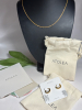 New 18K Gold Over Stainless Steel Shimmering Choker Chain Huggie Hoop Earrings ATOLEA - 6