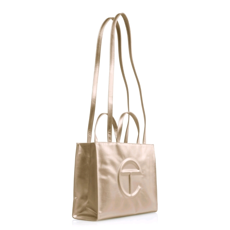 New TELFAR Medium Gold Shopping Bag | Retails for $290!