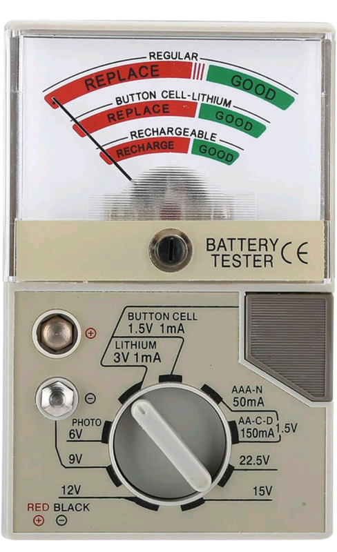 New | Universal Battery Tester | 2.5" x 4"