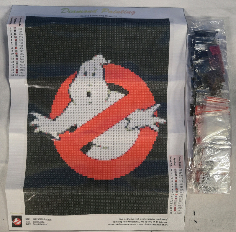 New | Paint By Numbers Ghost Busters Diamond Painting 30cm x 40cm