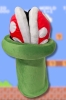 Wahoo! New Super Mario Bros Piranha Plant Slippers with Green Pipe Holder | One Size Fits Most • 11" Long