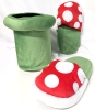 Wahoo! New Super Mario Bros Piranha Plant Slippers with Green Pipe Holder | One Size Fits Most • 11" Long - 3