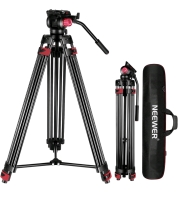 New: Neewer 200cm Heavy Duty Video Tripod With Fluid Drag Head - Model TP-M200 - 180x180x946mm - Retails for Over 150$