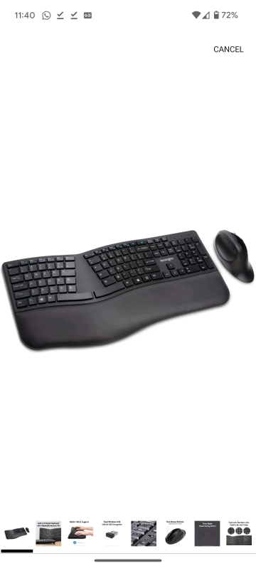 New: Kensington Keyboard and Mouse - Ergo Wireless Keyboard and Mouse - Windows, macOS, ChromeOS - QWERTY Split Keyboard