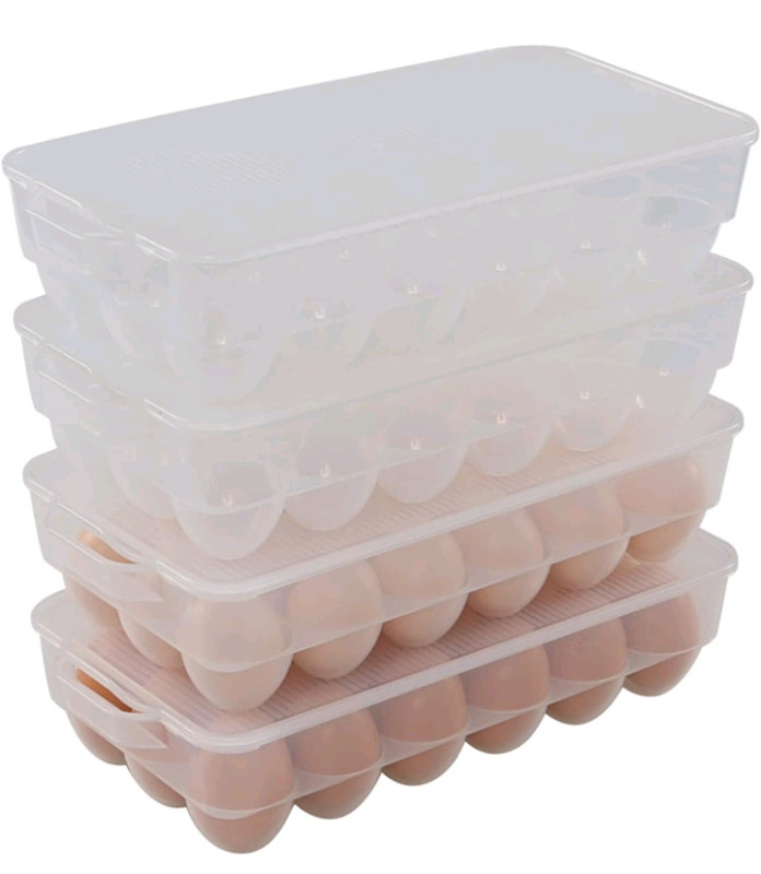 New | Pack Of 4 Plastic Egg Storage Containers