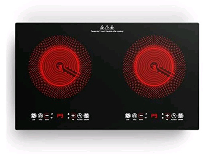 New | VBGK Electric Double Induction Cooktop W/ Built-in Electric Stove Top | LED Touch Screen,9 Heating Level Cooktop