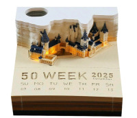 New | 2025 3D Castle Calendar W/ Lights | Measures 4¼" x 4¼" x 2.5"