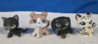 4 New | LPS Style Animal Figureines | Includes 2 Dogs & 2 Cats | Tallest Measures 2" Tall