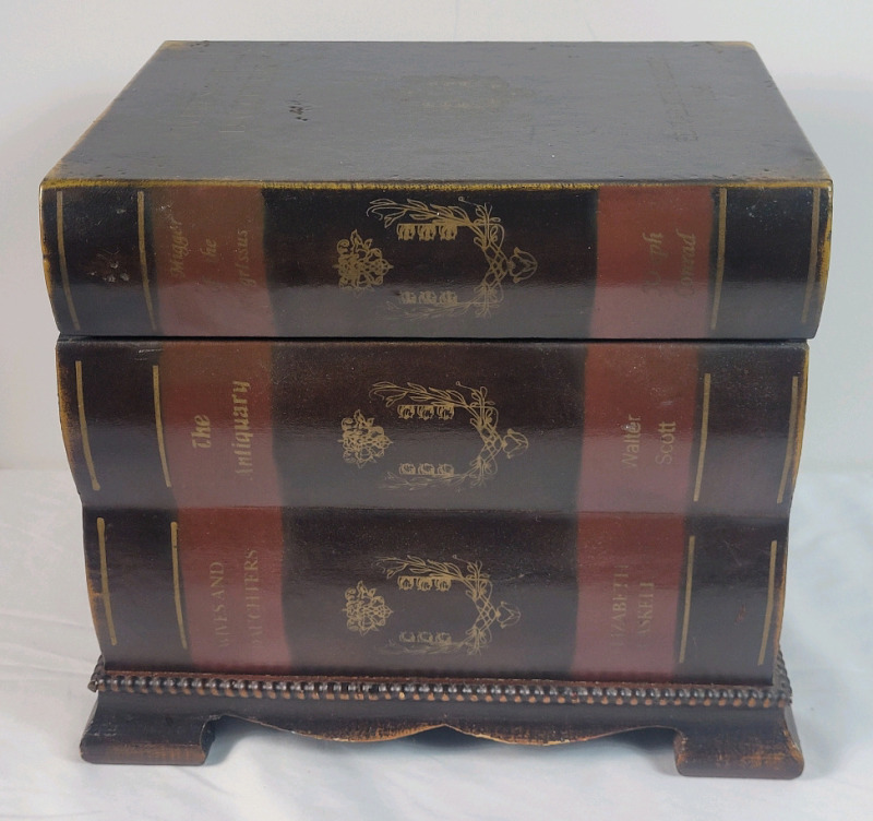 Wooden Decorative Faux Books Keepsake Box .