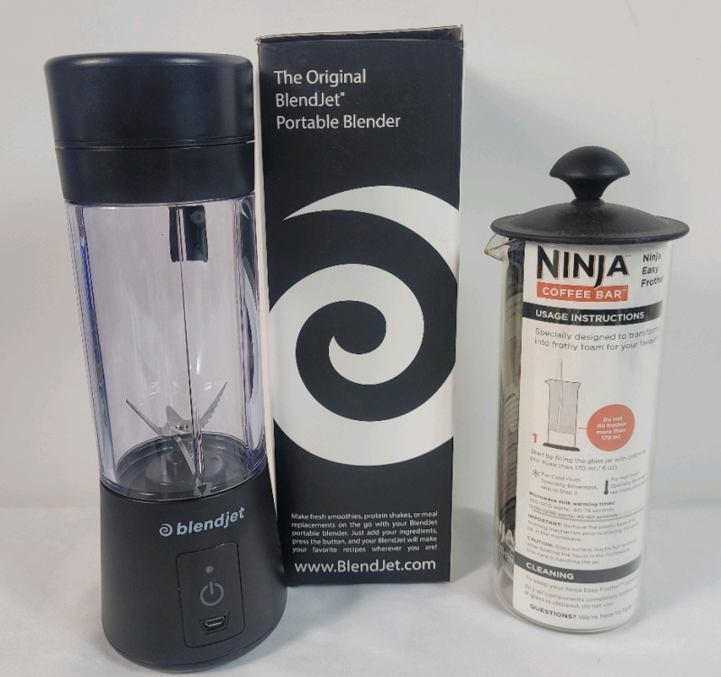 New - BlendJet Portable Blender & Ninja Coffee Bar Small Easy Frother / French Press