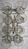 8 Hand-Painted Glass Tumblers with Metal Bar Glass Caddy - 2