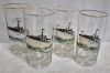 8 Hand-Painted Glass Tumblers with Metal Bar Glass Caddy - 3