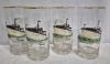 8 Hand-Painted Glass Tumblers with Metal Bar Glass Caddy - 4
