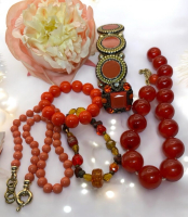 Vintage Orange Jewellery Beautiful Pieces