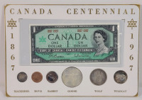 1967 (1867-) Canada Centennial Silver Coin & Bank Note Set .