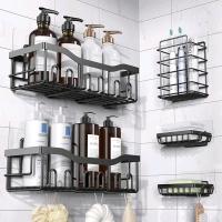 New Shower Caddy 5 Pack - Adhesive Organizers for Bathroom Storage&Home Decor&Kitchen - Rustproof Stainless Steel Organizer