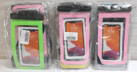 3 New 6-Packs of Multi-Colored Universal Waterproof Phone Cases (Measures 9" Tall, 4" Wide)