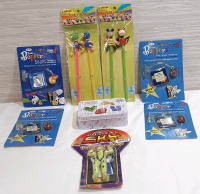 New Kids Toys : Four Teenie Boppers, Two 2-Packs of Topper Pull Pencil Crayons, Building Block Expression Puzzles & Parachute Diver Toy