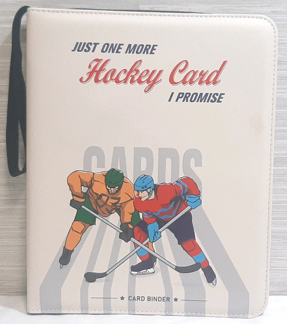 New Hockey Themed Card Binder with Sleeve Pages (13"x8½")