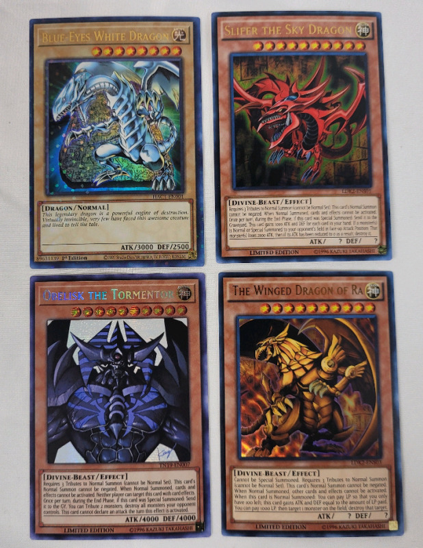 Yu-Gi-Oh Rare & Limited Edition Trading Card Game Cards , Four (4) Cards . See Photos