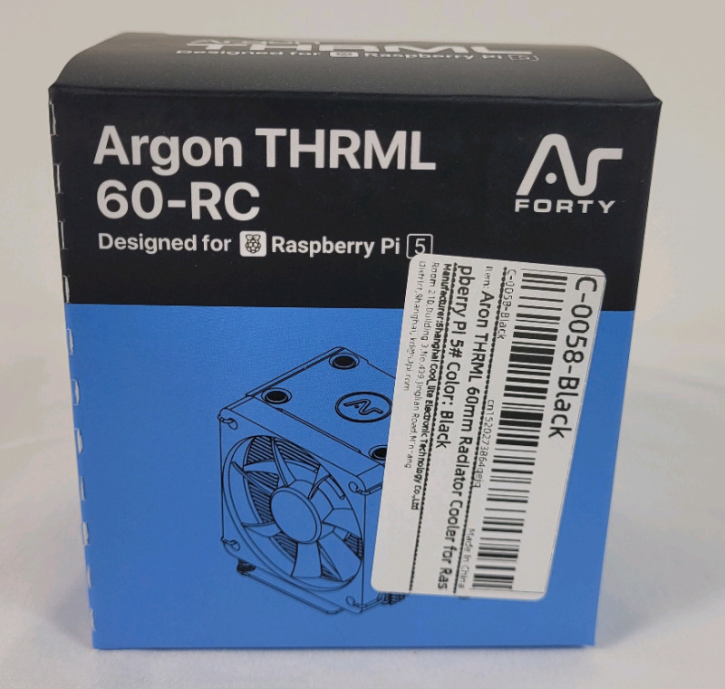 New - Argon THRML 60-RC Raspberry Pi-5 Radiator Cooler Fan . Sealed