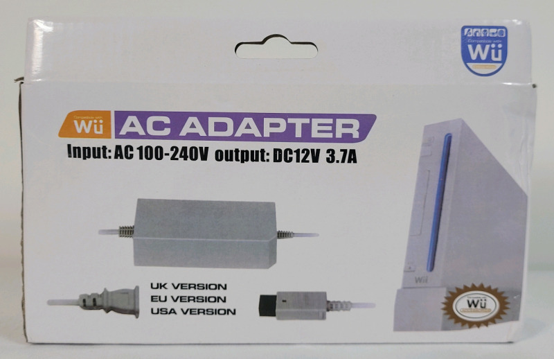 New - Nintendo Wii Console Replacement Charger Power Cord .