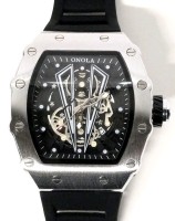 New ONOLA Chunky Mens Watch with Stainless Steel Case & Silicone Strap