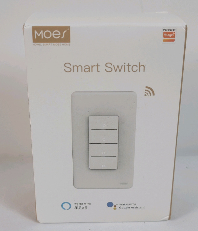 New - MOES WiFi Smart Switch , White . Compatible with Alexa & Google Assistant