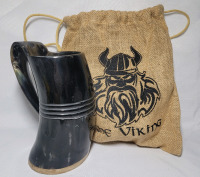 The Viking OX / Buffalo Horn Mug & Travel Bag - New
