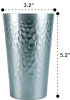 New - Arora 6-Pack Aluminum Metal Cups for Drinks, Metal Anodized Hammered Gray Tumblers , 15oz. Cups . Sealed Box - 4