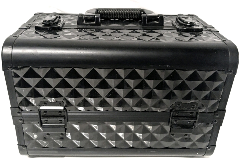 New Makeup Train Case Organizer with Keys & Crossbody Strap | 13.5" x 9" x 9" Tall