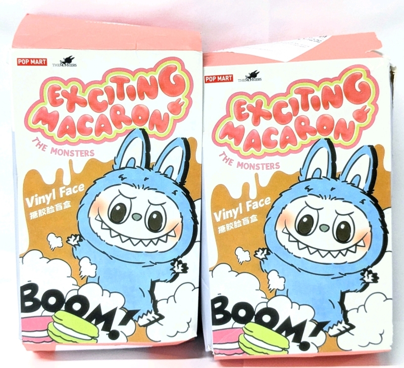 2 New Pop Mart EXCITING MACARON : The Monsters Vinyl Face Plush Keychain Blind Boxes | Approx 3" Long