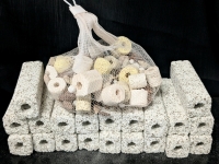 [Aquarium Media] 20 New 3.6" Long Ceramic Bio Media Blocks for Aquariums & New Bag of Filter Media
