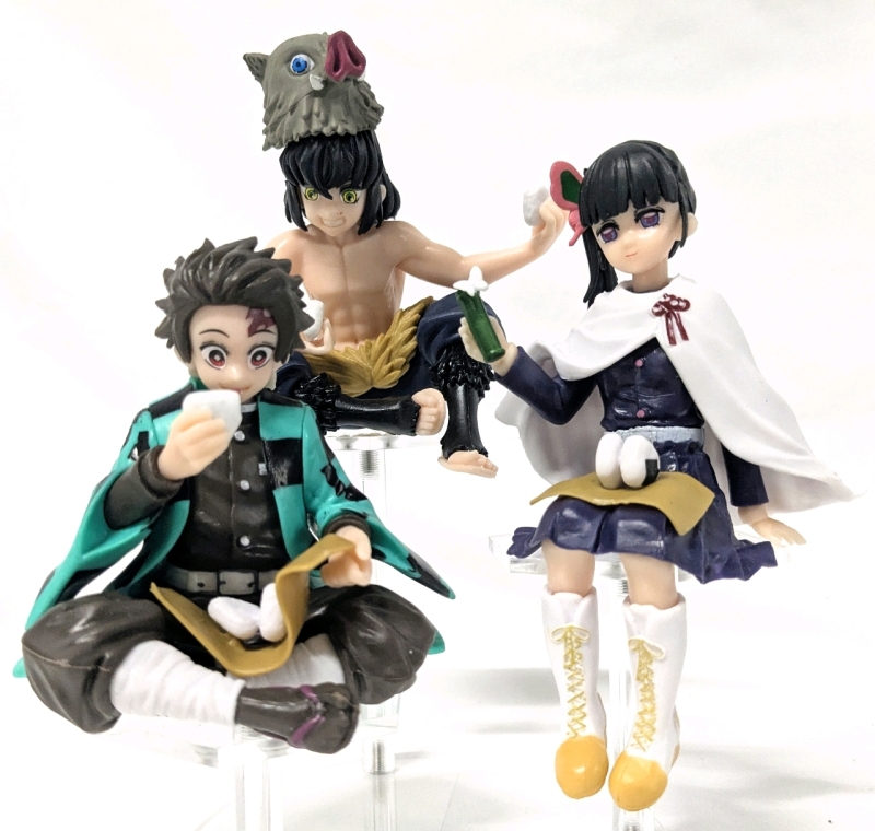 3 New Demon-Slayer Inspired Anime Delicious Onigiri Figures | Up to 3.75" Tall