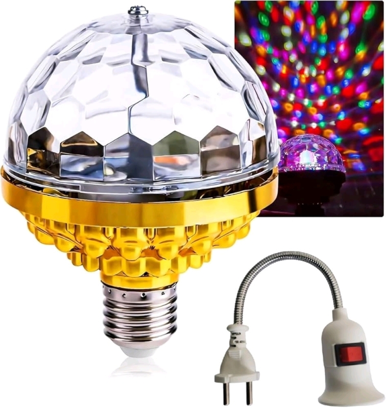 New | LED Full Color Rotating Lamp with Compatible Light Fixture Party Light