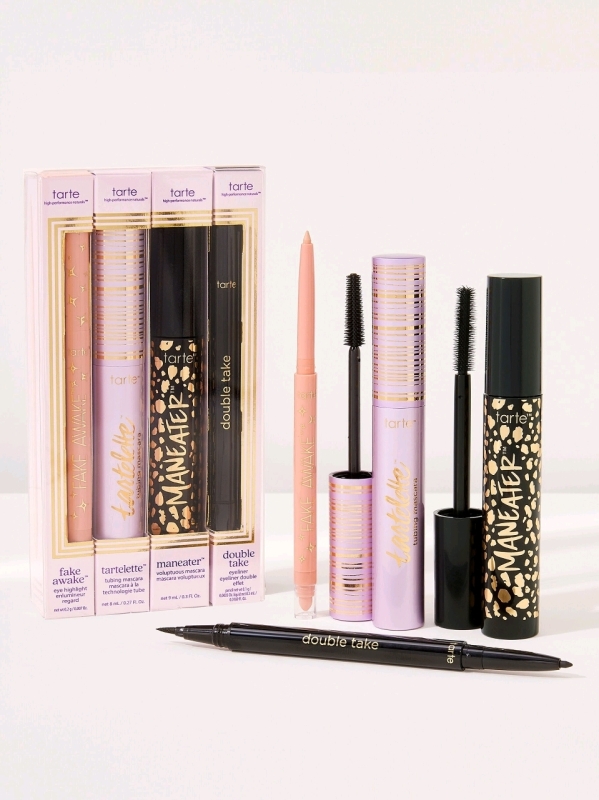 New TARTE Top Hits Mascara & Liner Quad : Fake Awake, Tartlette Tubing Mascara, Maneater Voluptuous Mascara & Double Take Eyeliner | 0.2g - 9ml | Retails for Over $60!