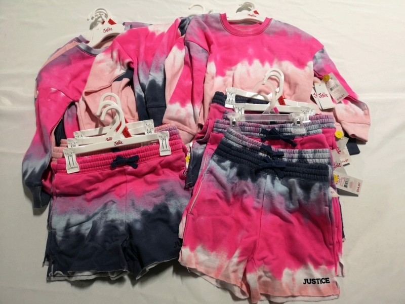 18 New JUSTICE Girls Youth Shorts & Tops: Size XS (5-6)