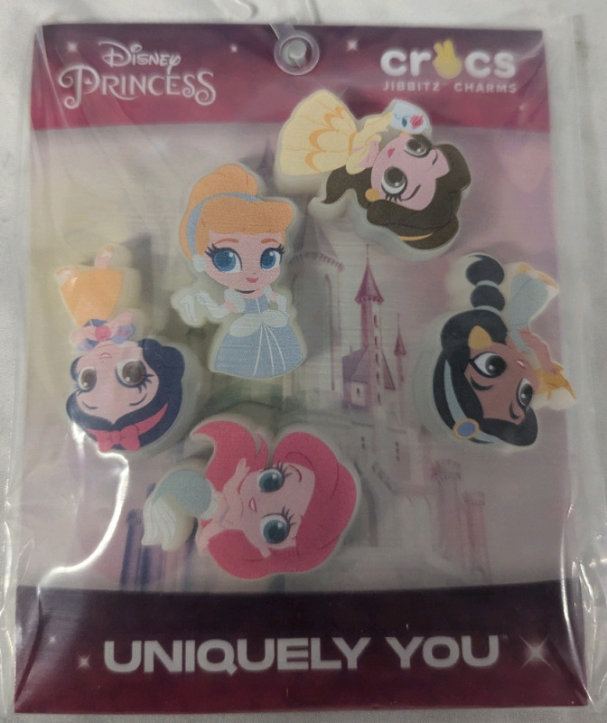 5 New Crocs Disney Princess Light-Up Authentic Jibbitz Charms