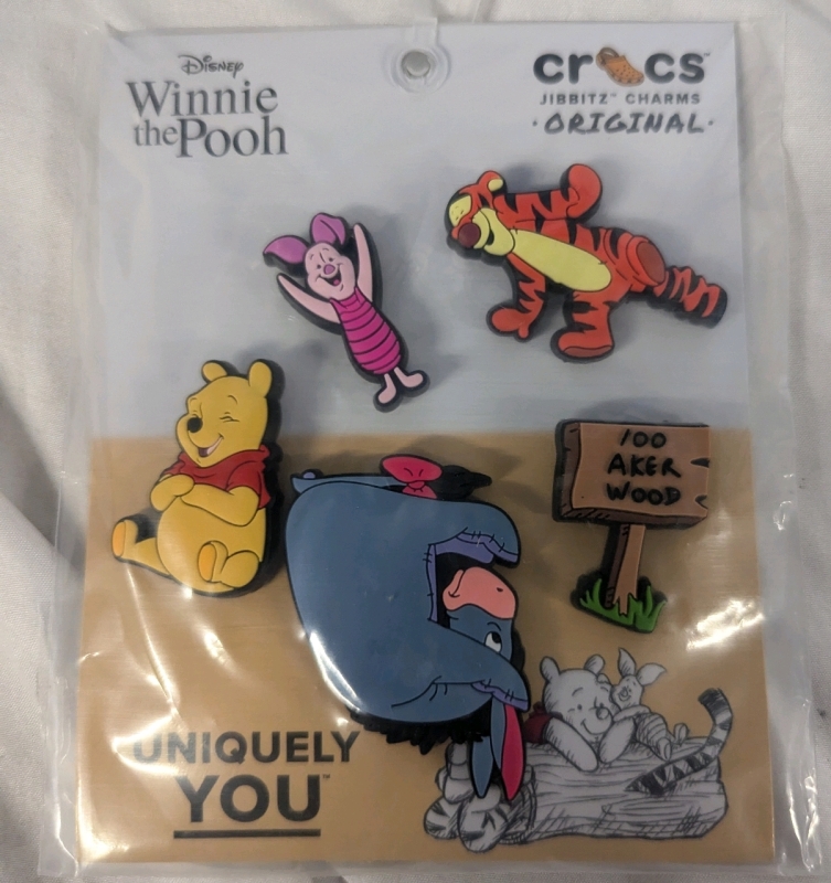 5 New Crocs Winnie the Pooh Authentic Jibbitz Charms Themed.