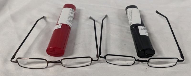 2 New Pairs of Cheater Glasses. +250 Prescription. Comes with Hard Plastic Cases.