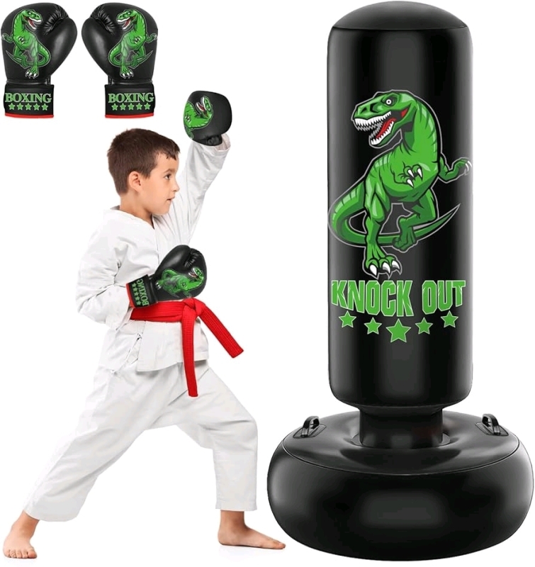 New JUOIFIP Larger Stable Punching Bag for Kids with Handles, 66" Tall when inflated. Comes with punching gloves. Retails for over $70