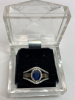 Blue Sapphire Oval Cut White Zircon 925 Sterling Silver Ring Size 7 Jewellery Apraisal Certificate - 2