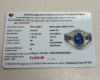 Blue Sapphire Oval Cut White Zircon 925 Sterling Silver Ring Size 7 Jewellery Apraisal Certificate - 3