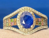 Blue Sapphire Oval Cut White Zircon 925 Sterling Silver Ring Size 7 Jewellery Apraisal Certificate - 4
