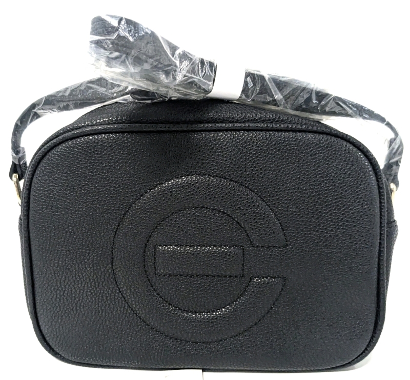 Gorgeous New ELIZABETH GRANT Crossbody PU Leather Purse with Leopard Print Lining & Gold Hardware | 8.5" x 3.75" x 7" (excl Strap)