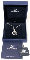 SWAROVSKI Circle pendant Round shape, White, Rhodium plated on 18" Length SWAROVSKI Chain