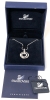 SWAROVSKI Circle pendant Round shape, White, Rhodium plated on 18" Length SWAROVSKI Chain