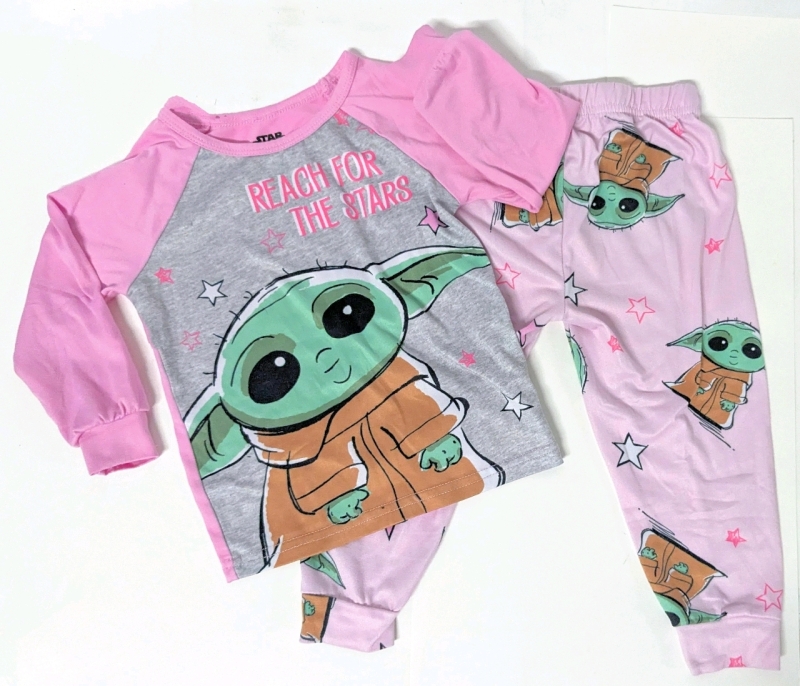 New Kids Size 2T | STAR WARS Grogu Baby Yoda "Reach for the Stars" Longsleeve Top & Pajama Pants Set