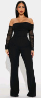 New Size Medium FashionNova Pretty Date Jumpsuit , Black .