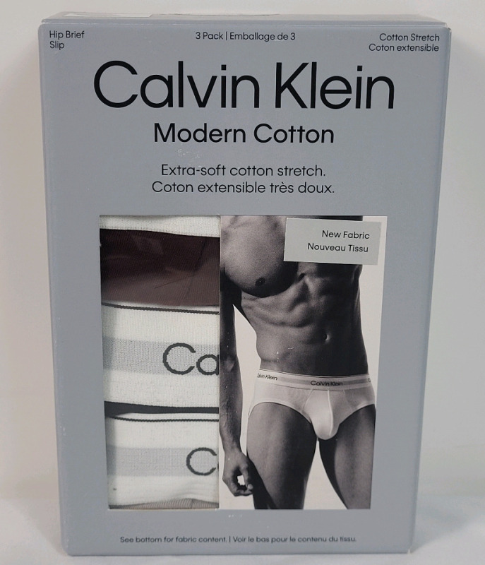 New Size Medium- 3-Pack Calvin Klein Modern Cotton Hip Briefs